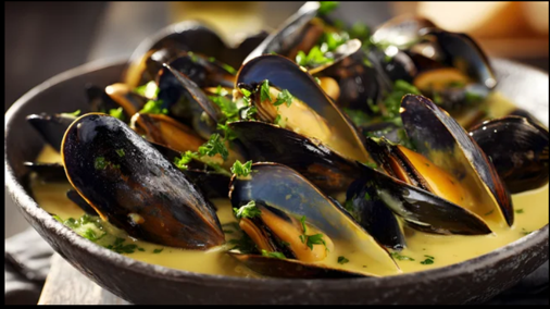 la mouclade charentaise, plat typiquement du coin composé de moules